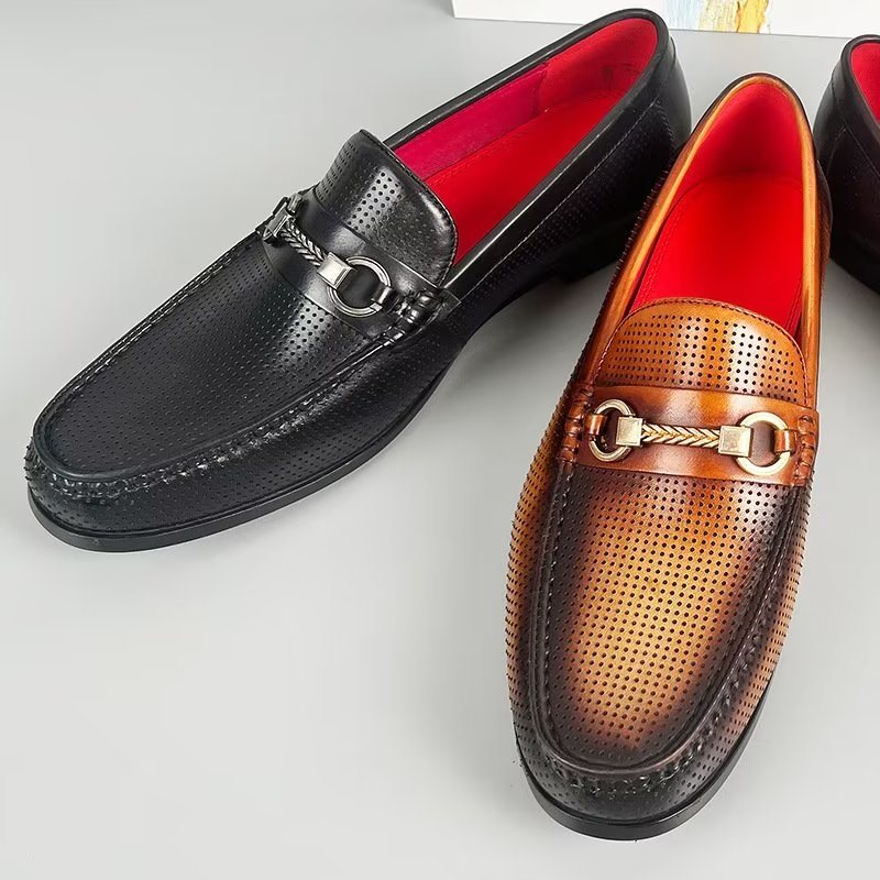 Loafers Herre Elegante Slip On I Ekte Skinn - Svart