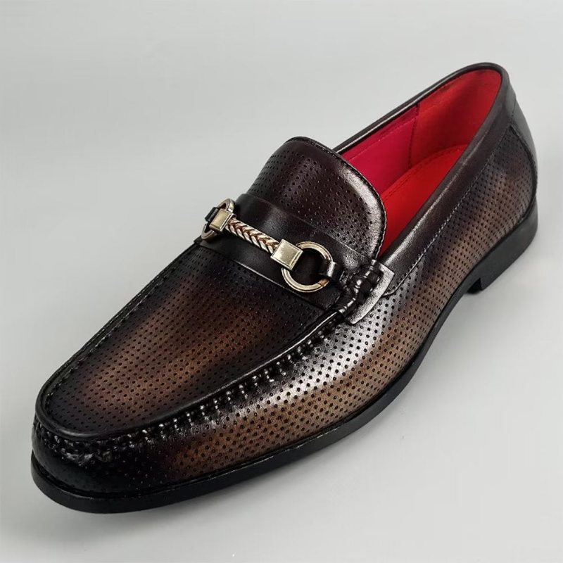 Loafers Herre Elegante Slip On I Ekte Skinn - Kaffe