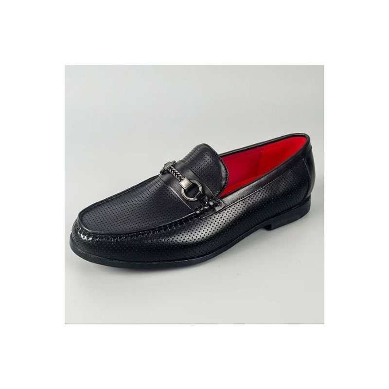 Loafers Herre Elegante Slip On I Ekte Skinn - Svart