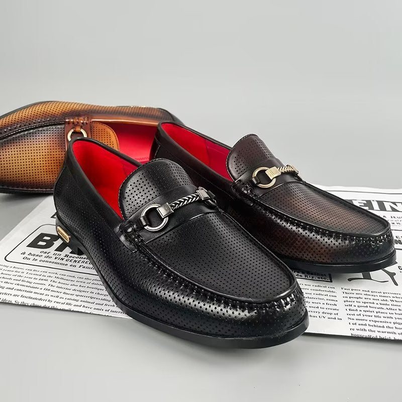 Loafers Herre Elegante Slip On I Ekte Skinn - Svart