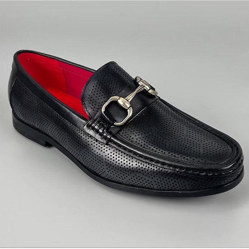 Loafers Herre Elegante Slip On I Ekte Skinn - Svart