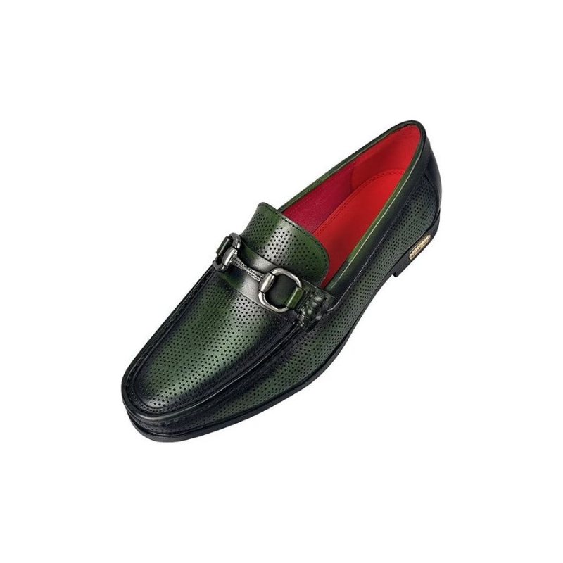 Loafers Herre Elegante Slip On I Ekte Skinn - Grønn