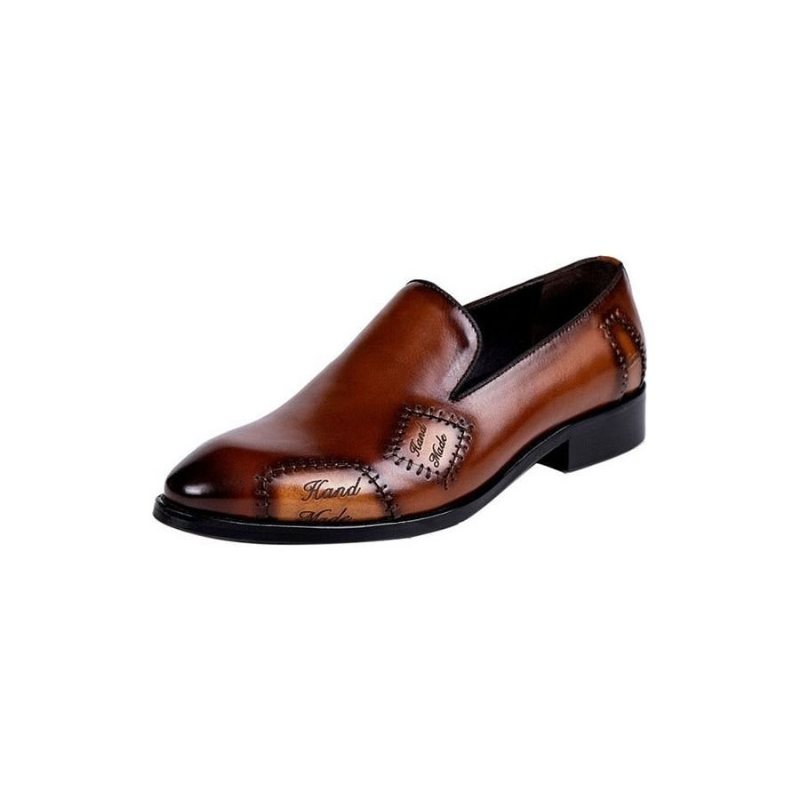 Loafers Herre Exotic Boss Leather Slip-on Brogue - Kaffe