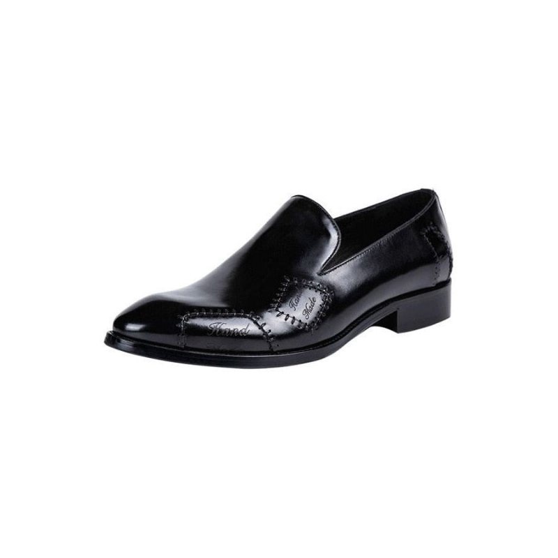 Loafers Herre Exotic Boss Leather Slip-on Brogue - Svart