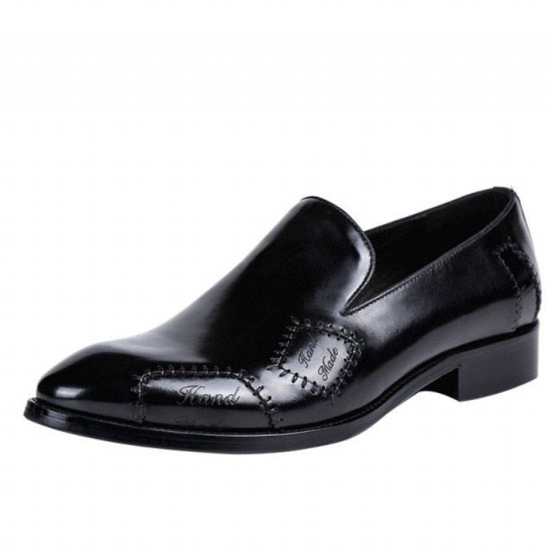 Loafers Herre Exotic Boss Leather Slip-on Brogue - Svart