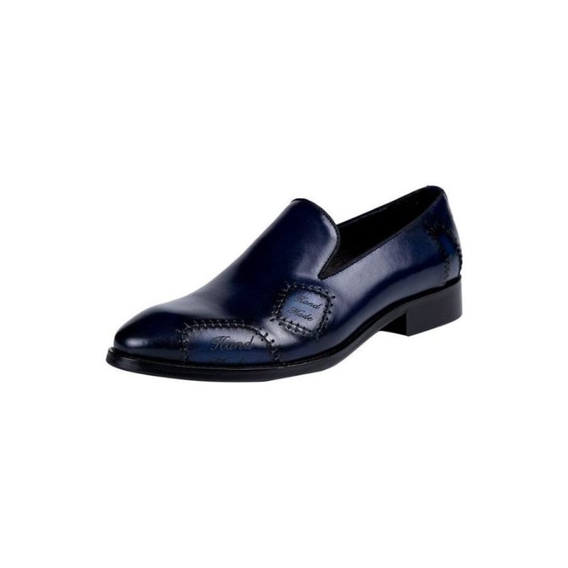 Loafers Herre Exotic Boss Leather Slip-on Brogue - Blå