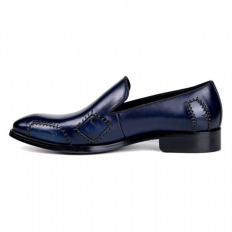 Loafers Herre Exotic Boss Leather Slip-on Brogue - Blå