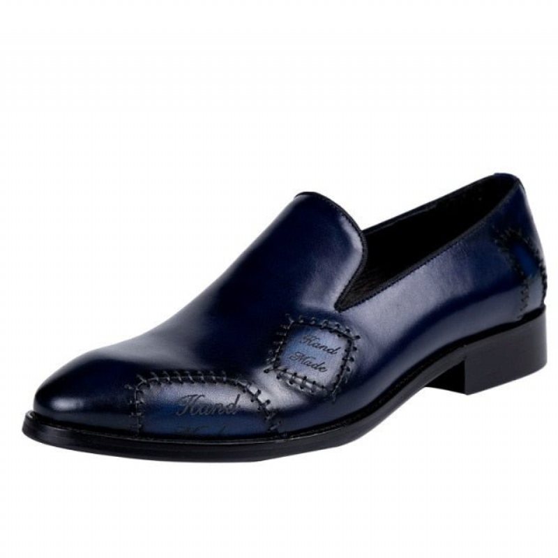 Loafers Herre Exotic Boss Leather Slip-on Brogue - Blå