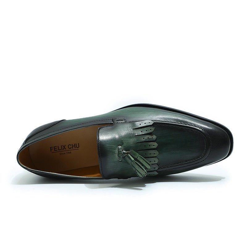 Loafers Herre Exotic Elegance Pustende Leather Slip-on - Grønn