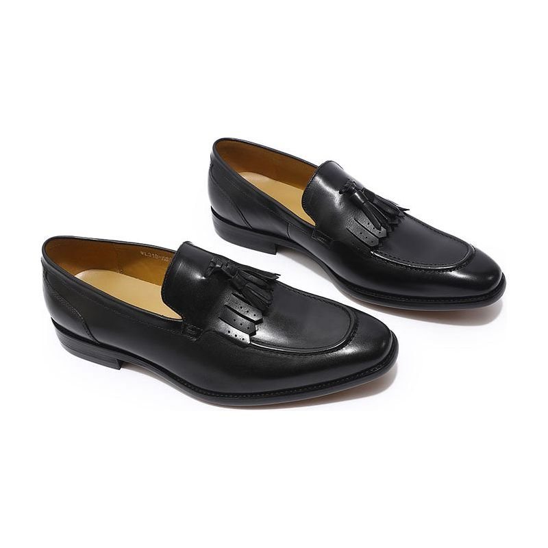 Loafers Herre Exotic Elegance Pustende Leather Slip-on - Svart