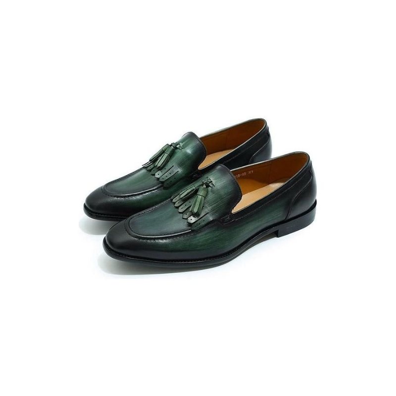 Loafers Herre Exotic Elegance Pustende Leather Slip-on - Grønn