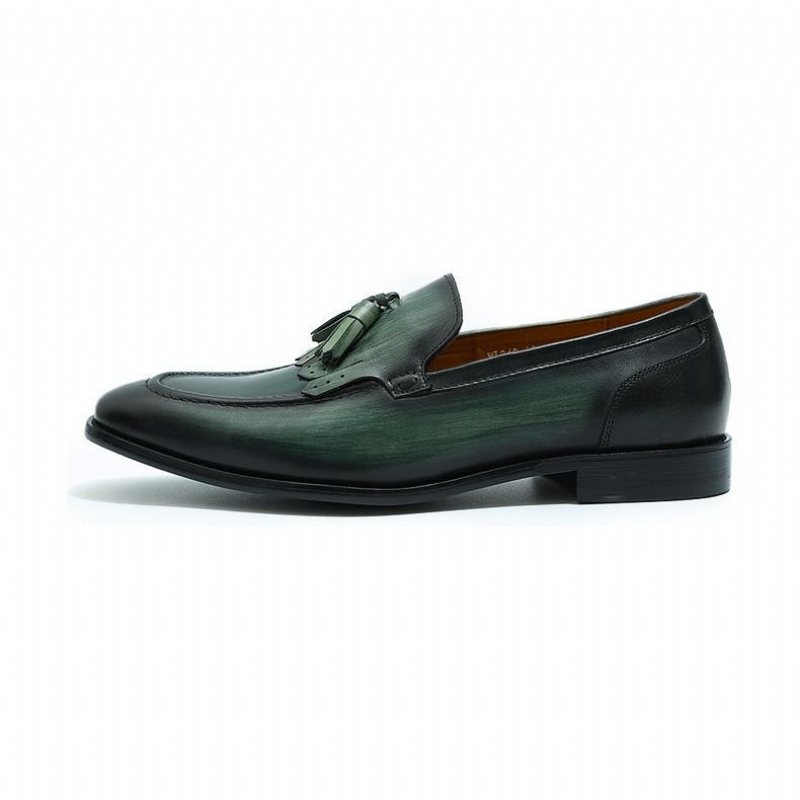 Loafers Herre Exotic Elegance Pustende Leather Slip-on - Grønn