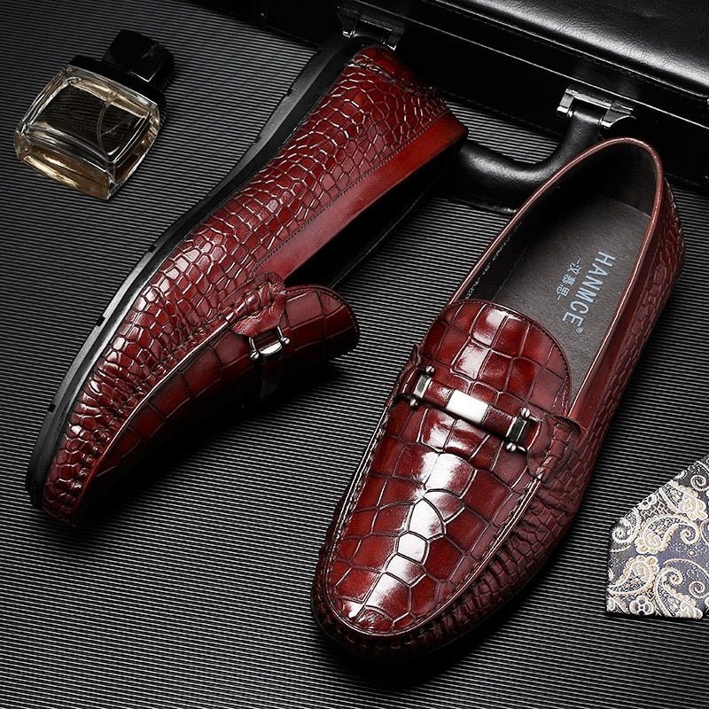 Loafers Herre Exotic Texture Slip-on - Rød