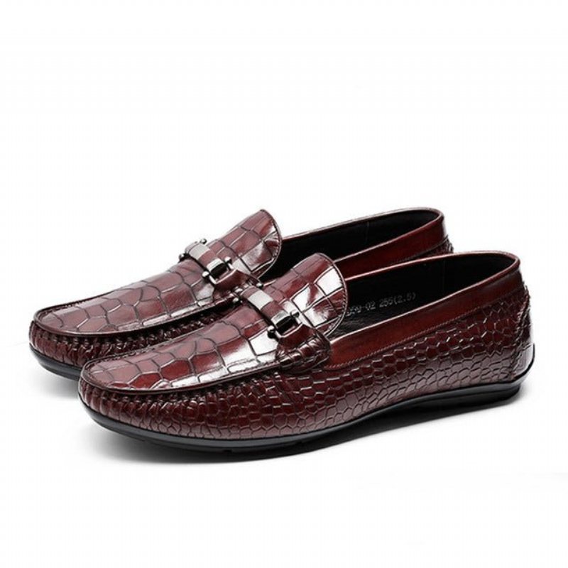 Loafers Herre Exotic Texture Slip-on - Rød