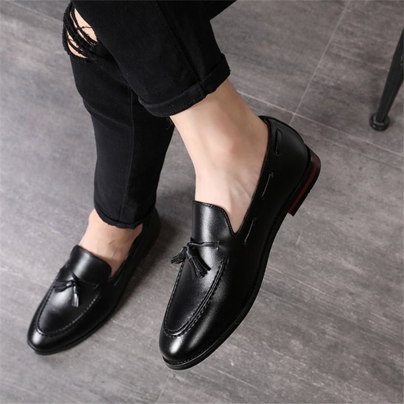 Loafers Herre Glamourous Tassel Strap Brudekjole Sko - Svart