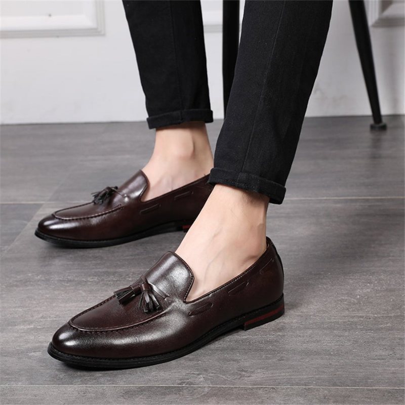 Loafers Herre Glamourous Tassel Strap Brudekjole Sko - Kaffe