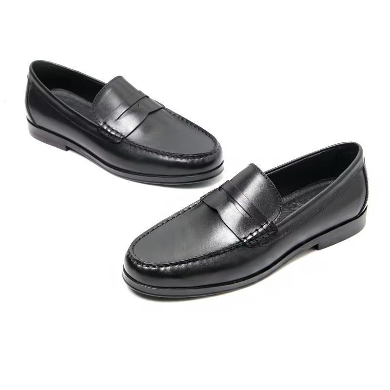 Loafers Herre I Ekte Skinn Krokodillemønster Slip-on - Sort