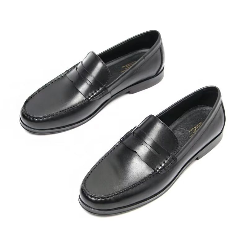 Loafers Herre I Ekte Skinn Krokodillemønster Slip-on - Sort