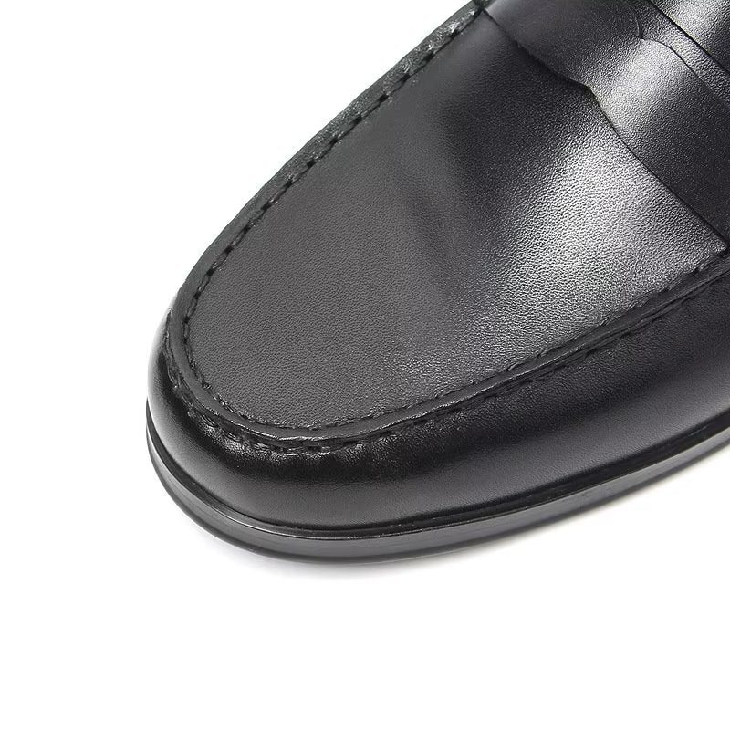 Loafers Herre I Ekte Skinn Krokodillemønster Slip-on - Sort