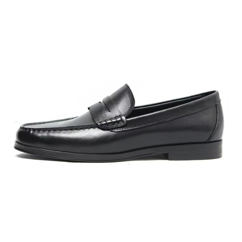 Loafers Herre I Ekte Skinn Krokodillemønster Slip-on - Sort