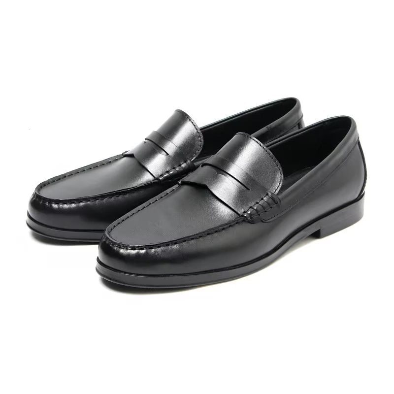 Loafers Herre I Ekte Skinn Krokodillemønster Slip-on - Sort