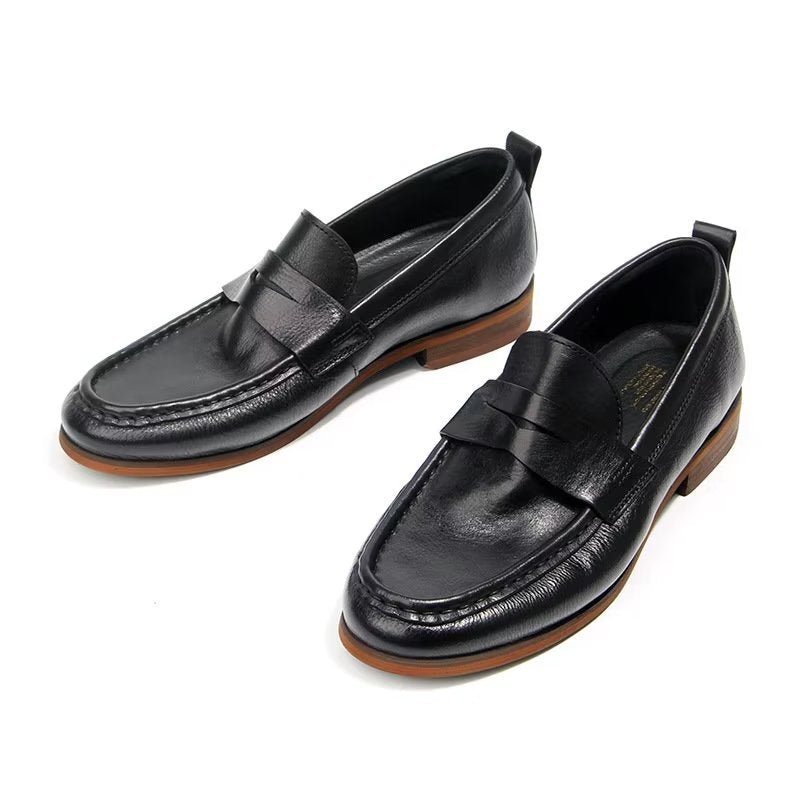 Loafers Herre I Ekte Skinn Krokodillemønster Slip-on - Sort