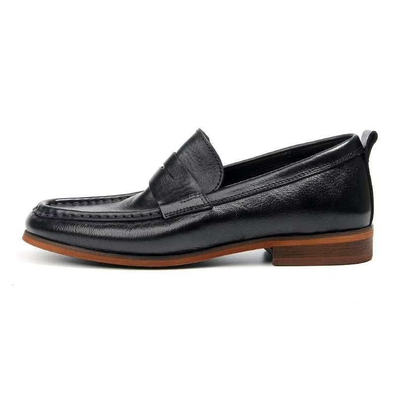 Loafers Herre I Ekte Skinn Krokodillemønster Slip-on - Sort