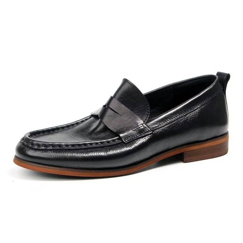 Loafers Herre I Ekte Skinn Krokodillemønster Slip-on - Sort