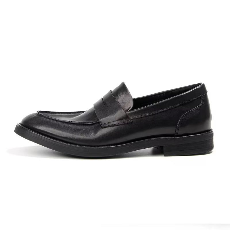 Loafers Herre I Ekte Skinn Krokodillemønster Slip-on - Sort