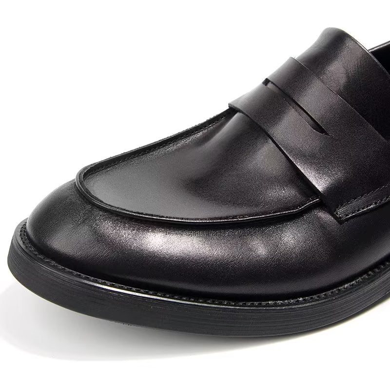 Loafers Herre I Ekte Skinn Krokodillemønster Slip-on - Sort