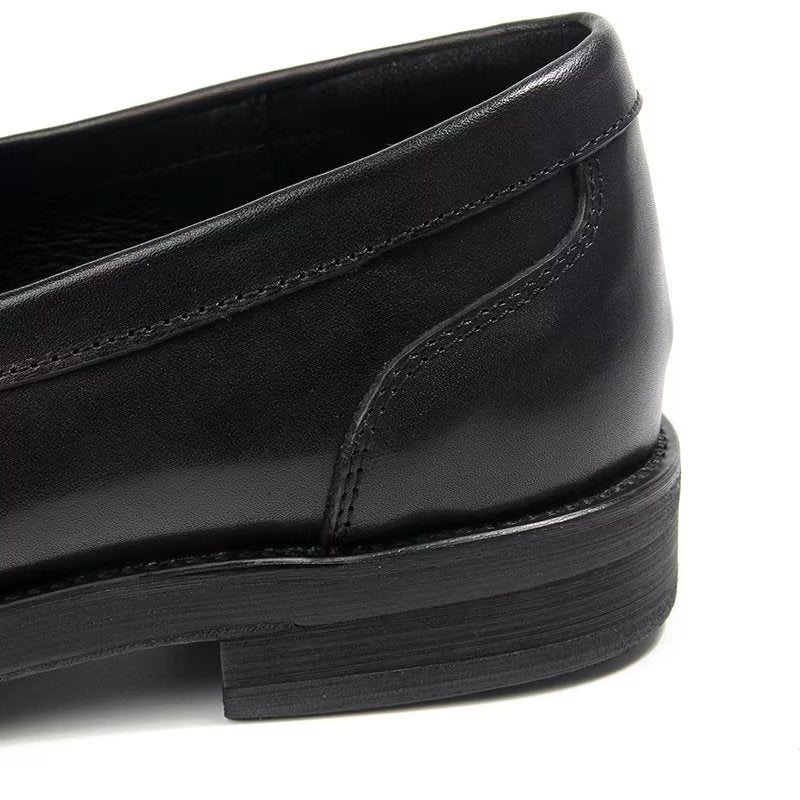 Loafers Herre I Ekte Skinn Krokodillemønster Slip-on - Sort