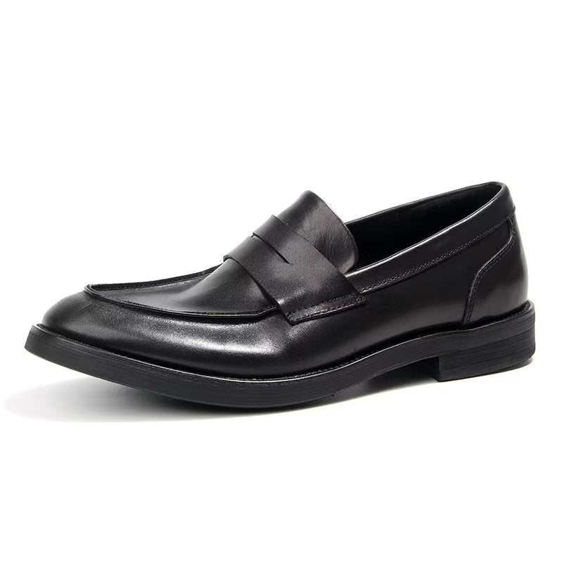 Loafers Herre I Ekte Skinn Krokodillemønster Slip-on - Sort