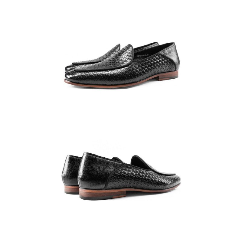 Loafers Herre Klasse Preget Skinn Formelle Slip-on Brogues - Svart