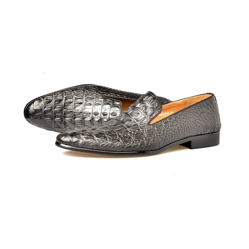 Loafers Herre Luksuriøse Croctex-slip-on-loafers Med Spiss Tå - Sort