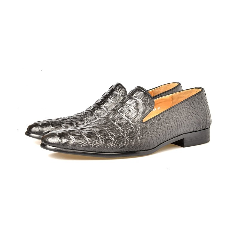 Loafers Herre Luksuriøse Croctex-slip-on-loafers Med Spiss Tå - Sort