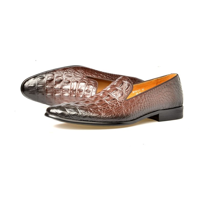 Loafers Herre Luksuriøse Croctex-slip-on-loafers Med Spiss Tå - Kaffe