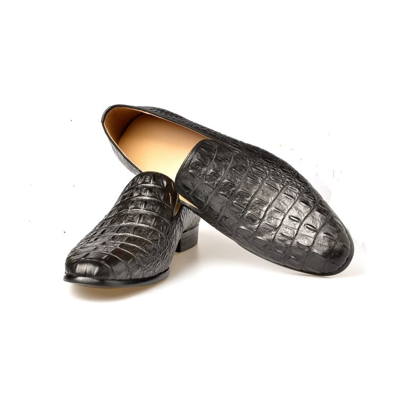 Loafers Herre Luksuriøse Croctex-slip-on-loafers Med Spiss Tå - Sort