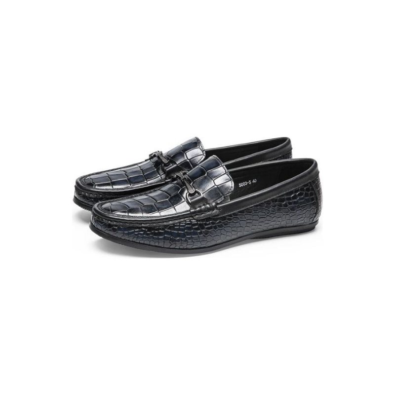 Loafers Herre Luksus Alligator Print Leather Penny - Blå