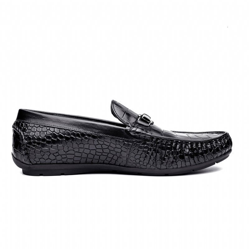 Loafers Herre Luksus Krokodilleskinn Alligatormønster Oxford - Sort