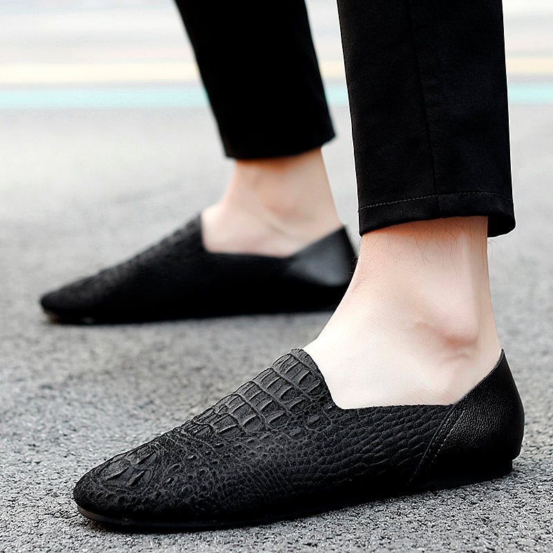 Loafers Herre Luksus Krokodilleskinn Comfort Driving - Sort