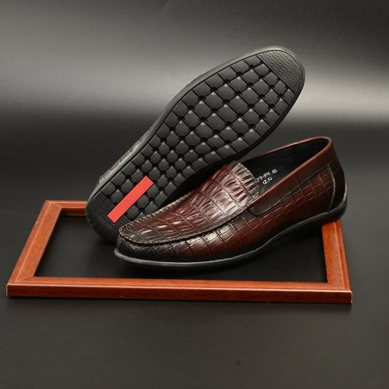 Loafers Herre Luksus Krokodilleskinn Daily Business Slip On - Rød