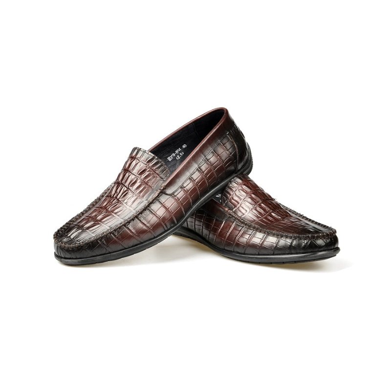 Loafers Herre Luksus Krokodilleskinn Daily Business Slip On - Rød