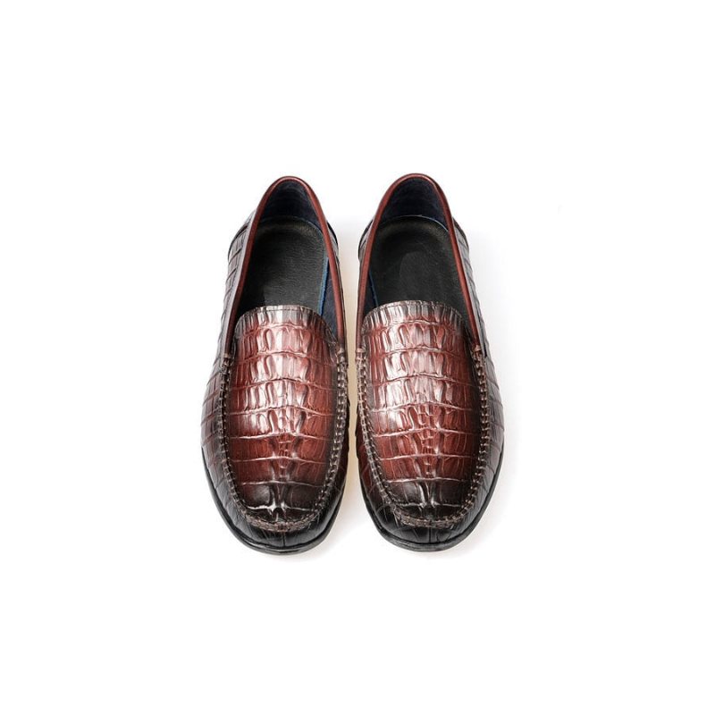 Loafers Herre Luksus Krokodilleskinn Daily Business Slip On - Rød