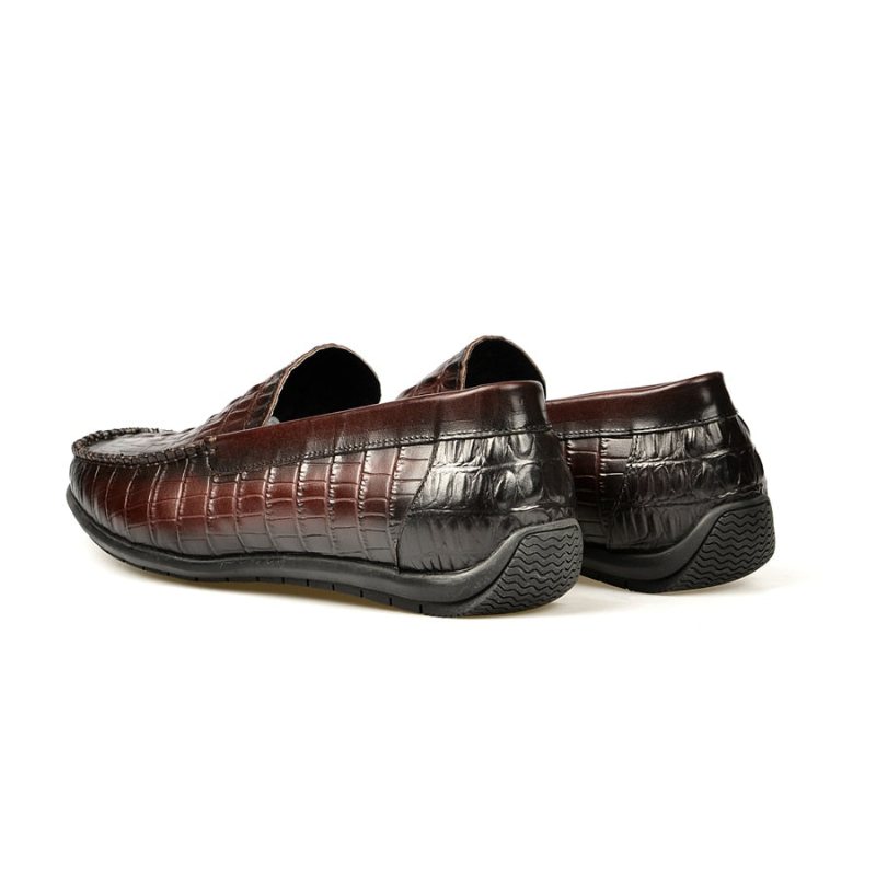 Loafers Herre Luksus Krokodilleskinn Daily Business Slip On - Rød