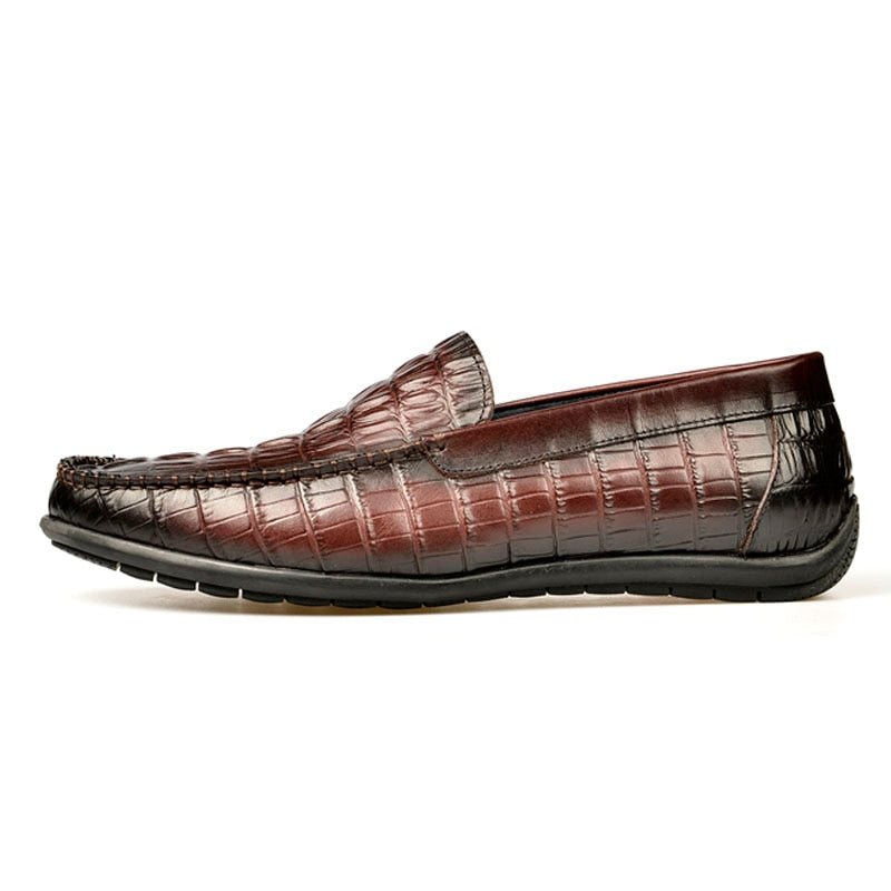 Loafers Herre Luksus Krokodilleskinn Daily Business Slip On - Rød