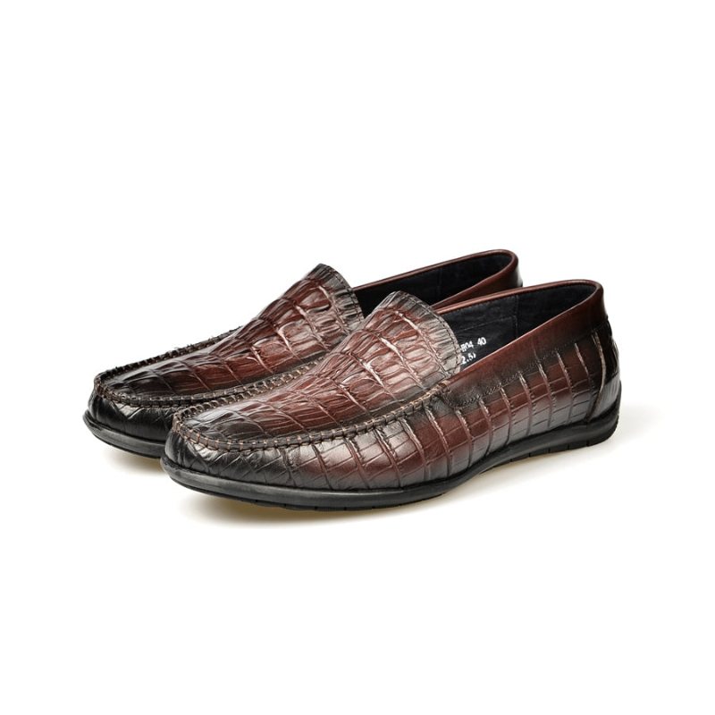 Loafers Herre Luksus Krokodilleskinn Daily Business Slip On - Rød