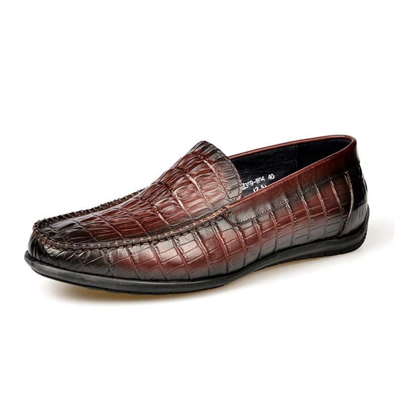 Loafers Herre Luksus Krokodilleskinn Daily Business Slip On - Rød