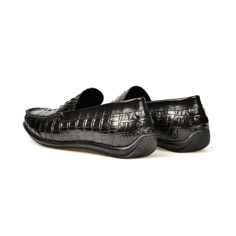 Loafers Herre Luksus Krokodilleskinn Daily Business Slip On - Sort