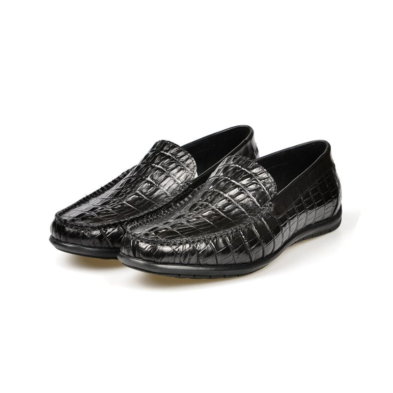 Loafers Herre Luksus Krokodilleskinn Daily Business Slip On - Sort