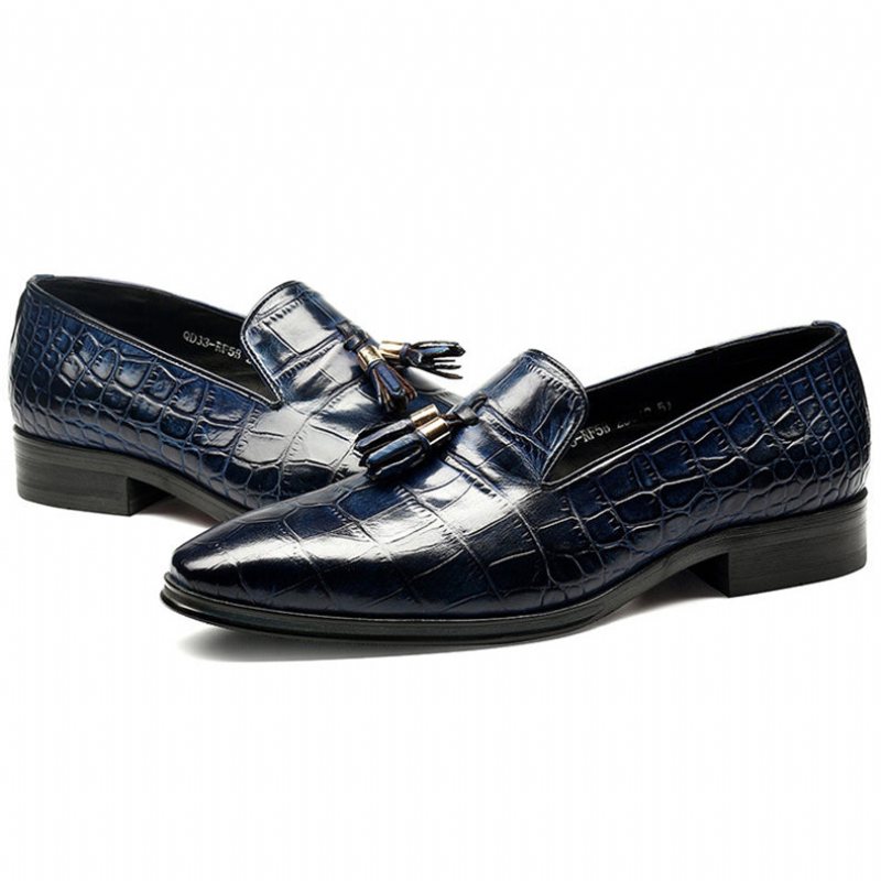 Loafers Herre Luxury Alligator Tassel Slip-on - Blå